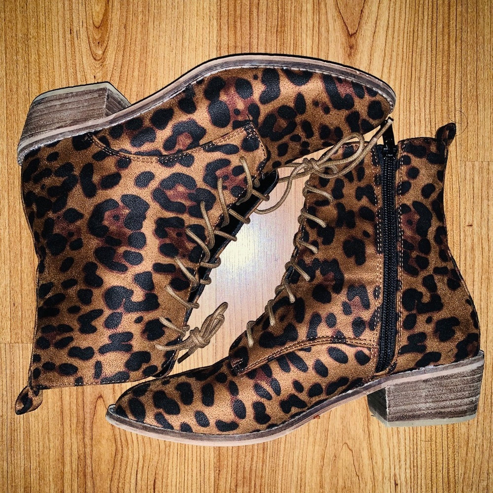 Miss Lola Leopard Print Boots